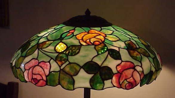 John Morgan & Sons, Leaded Rose Table Lamp