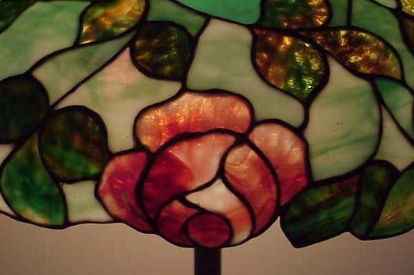 John Morgan & Sons, Leaded Rose Table Lamp