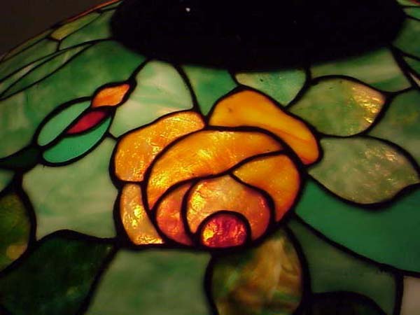 John Morgan & Sons, Leaded Rose Table Lamp
