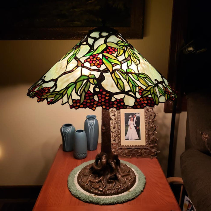 Unique Art Glass, Leaded Glass Lamp
