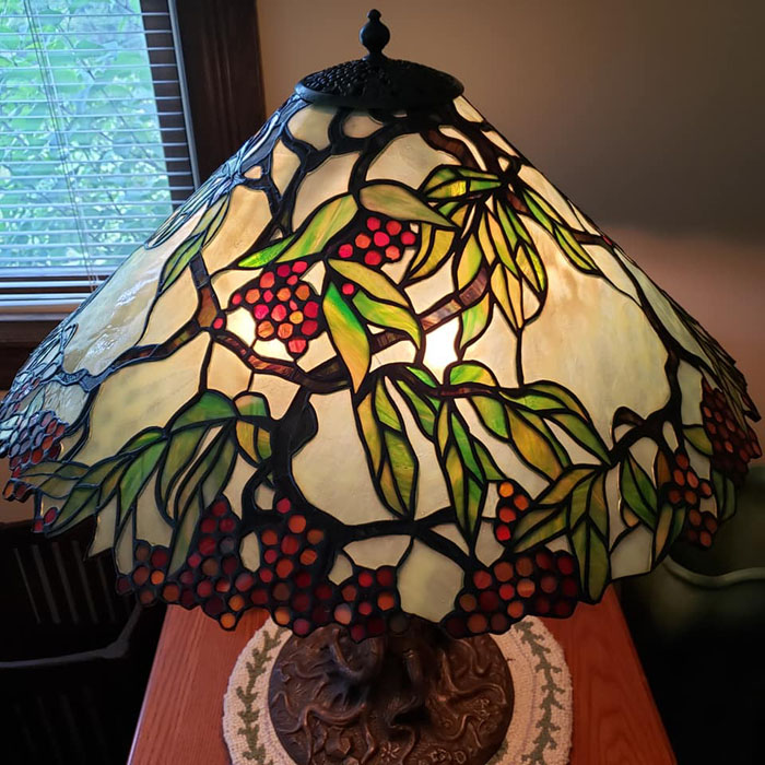 Unique Art Glass, Leaded Glass Lamp