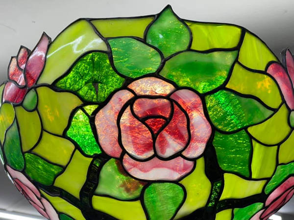 American Leaded Glass Rose Shade