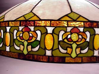 Wilkinson (Attr) Stylized Leaded Glass Chandelier