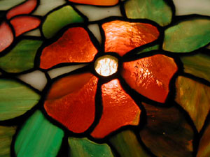 American Dogwood Leaded Glass Floor Lamp