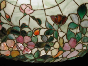 American Dogwood Leaded Glass Floor Lamp