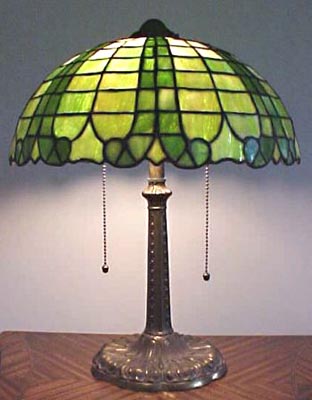 Gorham Geometric Leaded Glass Table Lamp