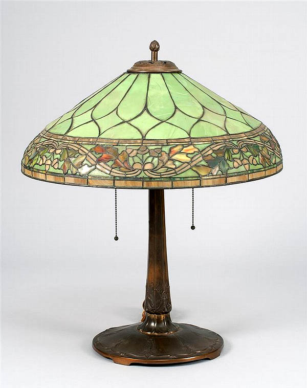 Reed and Barton Leaded Glass Table Lamp