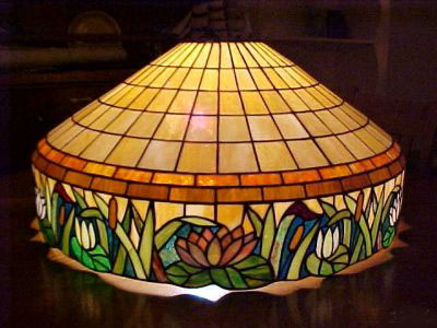American Lily Border Leaded Glass Chandelier