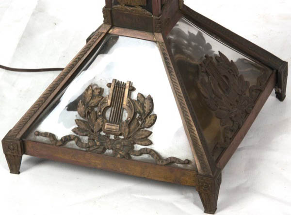 Austrian Leaded Glass and Bronze Floor Lamp
