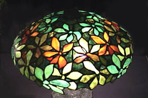 Amboy Works Floral Leaded Glass Table Lamp