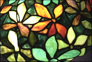 Amboy Works Floral Leaded Glass Table Lamp