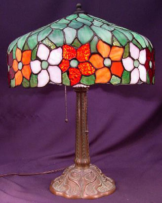American Leaded Glass Table Lamp
