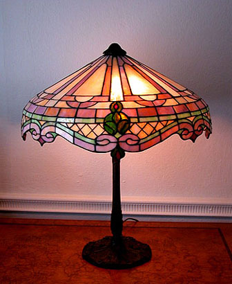 Amboy Works Geometric Leaded Glass Table Lamp