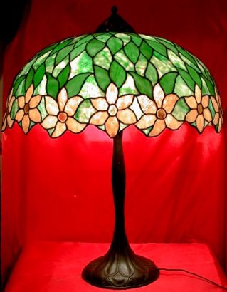 Handel Floral Leaded Table Lamp