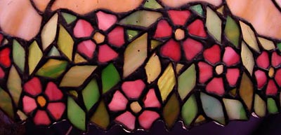Unique Art Glass and Metal Co, Leaded Chandelier
