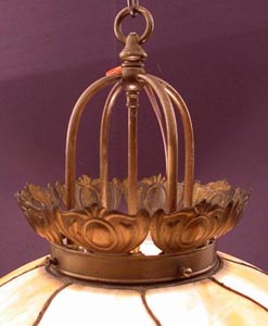 Unique Art Glass and Metal Co, Leaded Chandelier