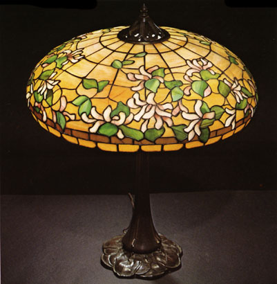 American Honeysuckle Leaded Glass Table Lamp