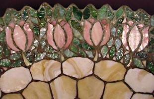 Unique Art Glass and Metal Co, Tulip Leaded Lamp