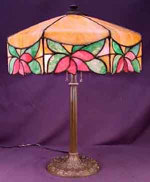 American Floral Border Table Lamp
