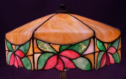 American Floral Border Table Lamp