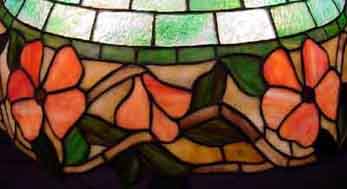 American Floral Leaded Glass Table Lamp