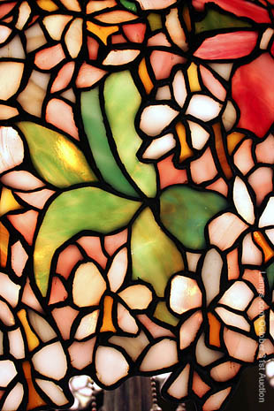 Unique Art Glass and Metal Co, Cymbidium Leaded Lamp