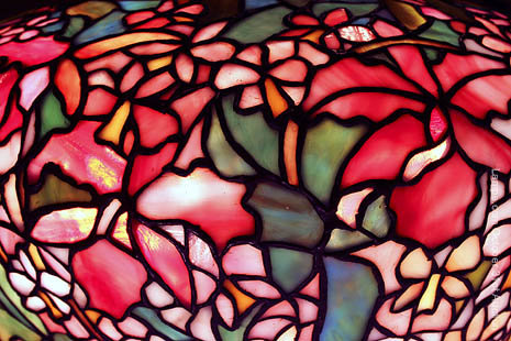 Unique Art Glass and Metal Co, Cymbidium Leaded Lamp