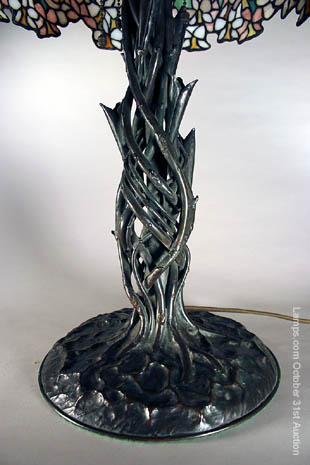 Unique Art Glass and Metal Co, Cymbidium Leaded Lamp