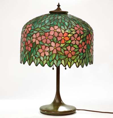 Unique Art Glass and Metal Co, Periwinkle Leaded Lamp