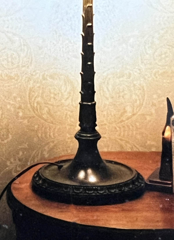 Amboy Works Red Floral Table Lamp