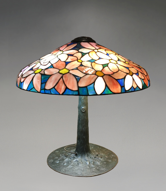 Suess Ornamental Glass Co, Leaded Table Lamp