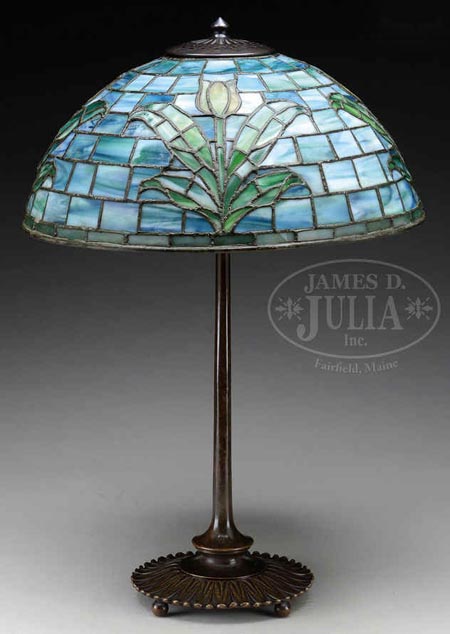 Bigelow, Kennard & Company Blue Tulip Table Lamp