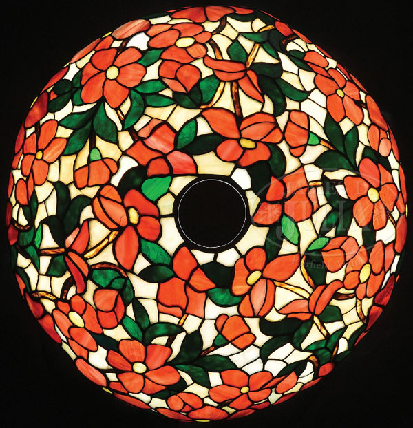 Suess Red Peony Leaded Lamp