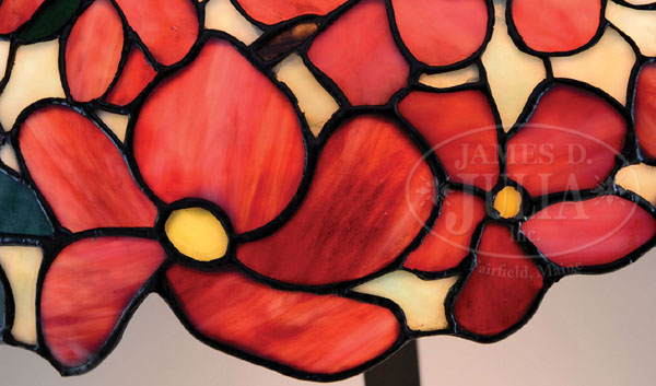 Suess Red Peony Leaded Lamp