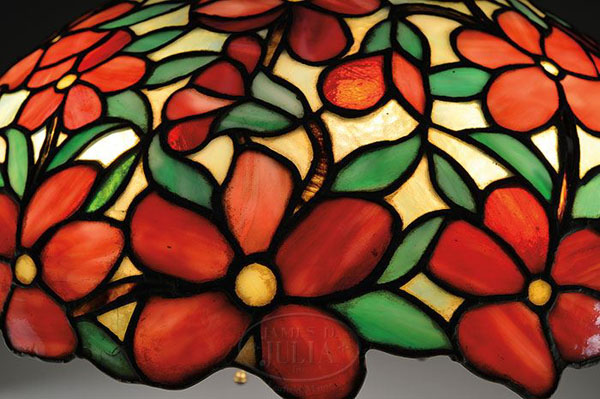Suess Ornamental Glass Company - Red Peony Table Lamp