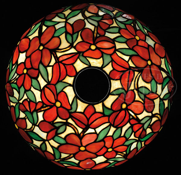 Suess Ornamental Glass Company - Red Peony Table Lamp