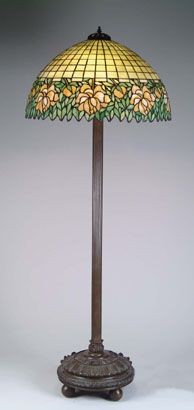 Unique Art Glass and Metal Co, Leaded Floor Lamp