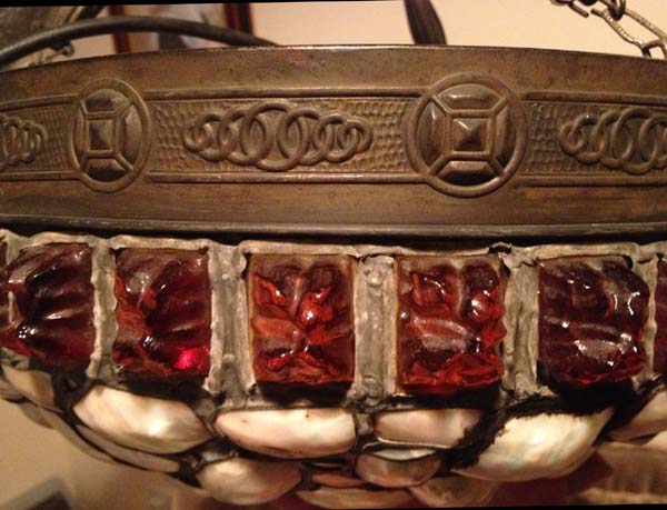 Small Chunk Glass Leaded Chandelier