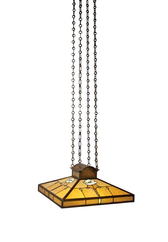 George Washington Maher Leaded Glass Hanging lamp