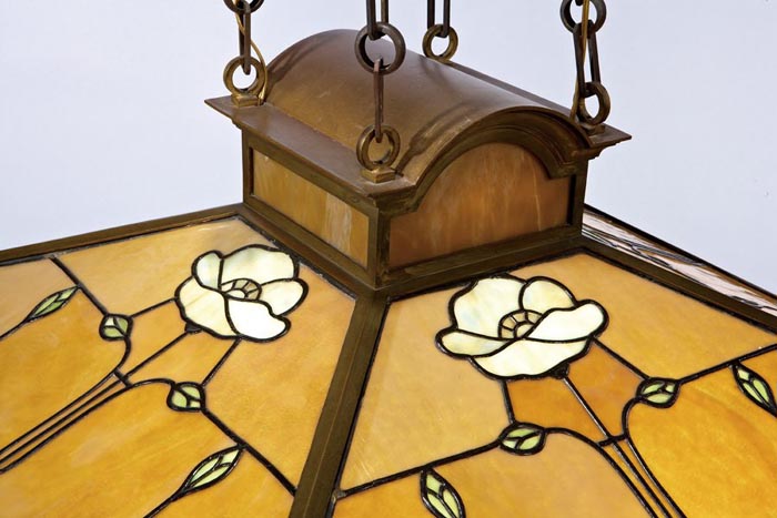 George Washington Maher Leaded Glass Hanging lamp