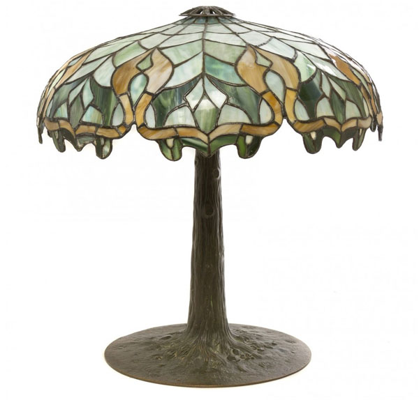 American Leaded Lamp on Suess Tree Trunk Base