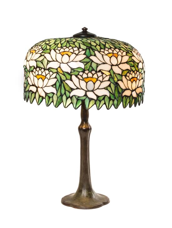 Unique Art Glass and Metal Co, Lily Leaded Lamp