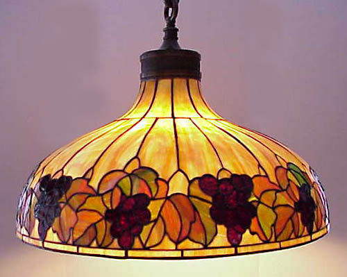 American Leaded Glass Chandelier, Attr. Bradley and Hubbard