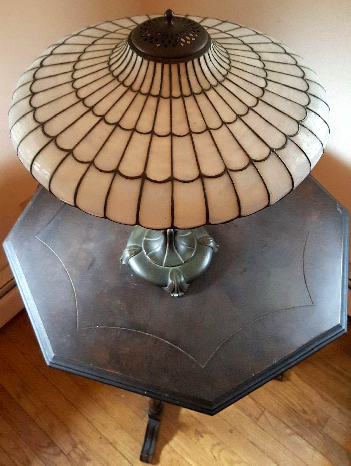 Bigelow, Kennard & Company Bent Glass Leaded Lamp