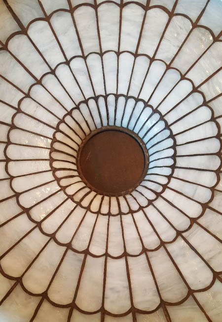 Bigelow, Kennard & Company Bent Glass Leaded Lamp