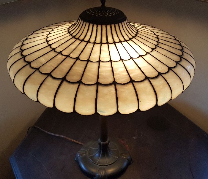 Bigelow, Kennard & Company Bent Glass Leaded Lamp