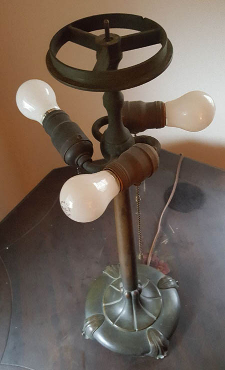 Bigelow, Kennard & Company Bent Glass Leaded Lamp