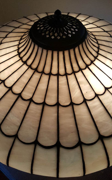 Bigelow, Kennard & Company Bent Glass Leaded Lamp