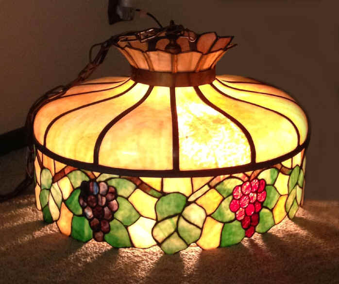 Chicago Mosaic Grape Leaded Chandelier