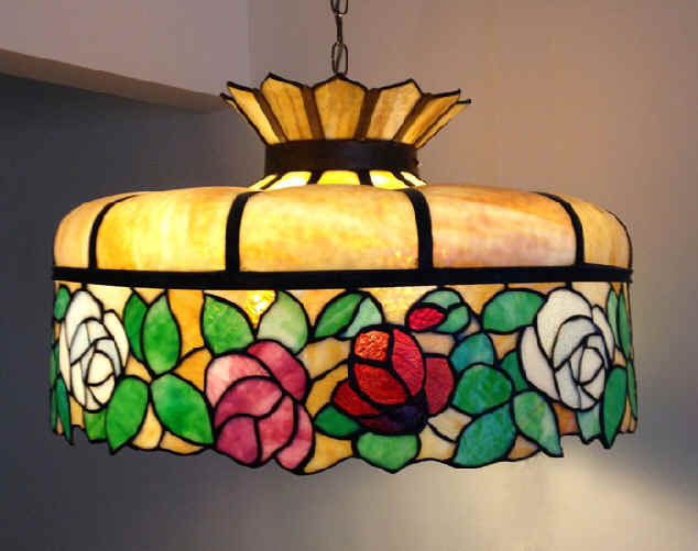 Chicago Mosaic Rose Leaded Chandelier